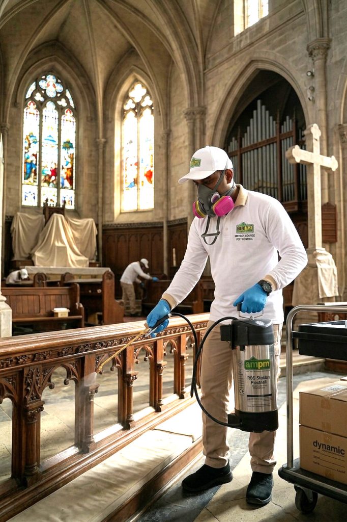Pest control treatment in church